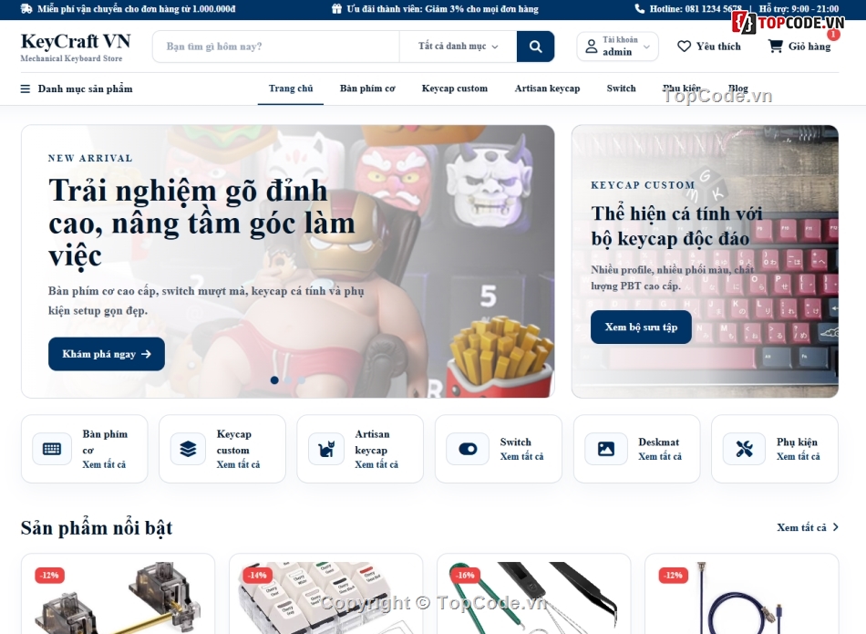 Website bán bàn phím,bán,web bán hàng
